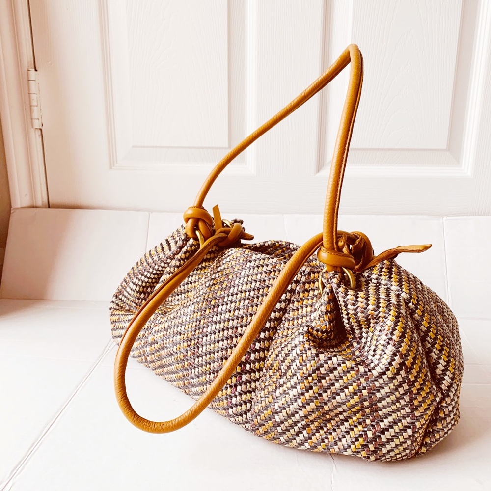 Sundance woven hobo duffel style handbag